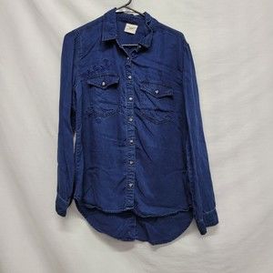 Harper Button Front Shirt Women Size Medium
